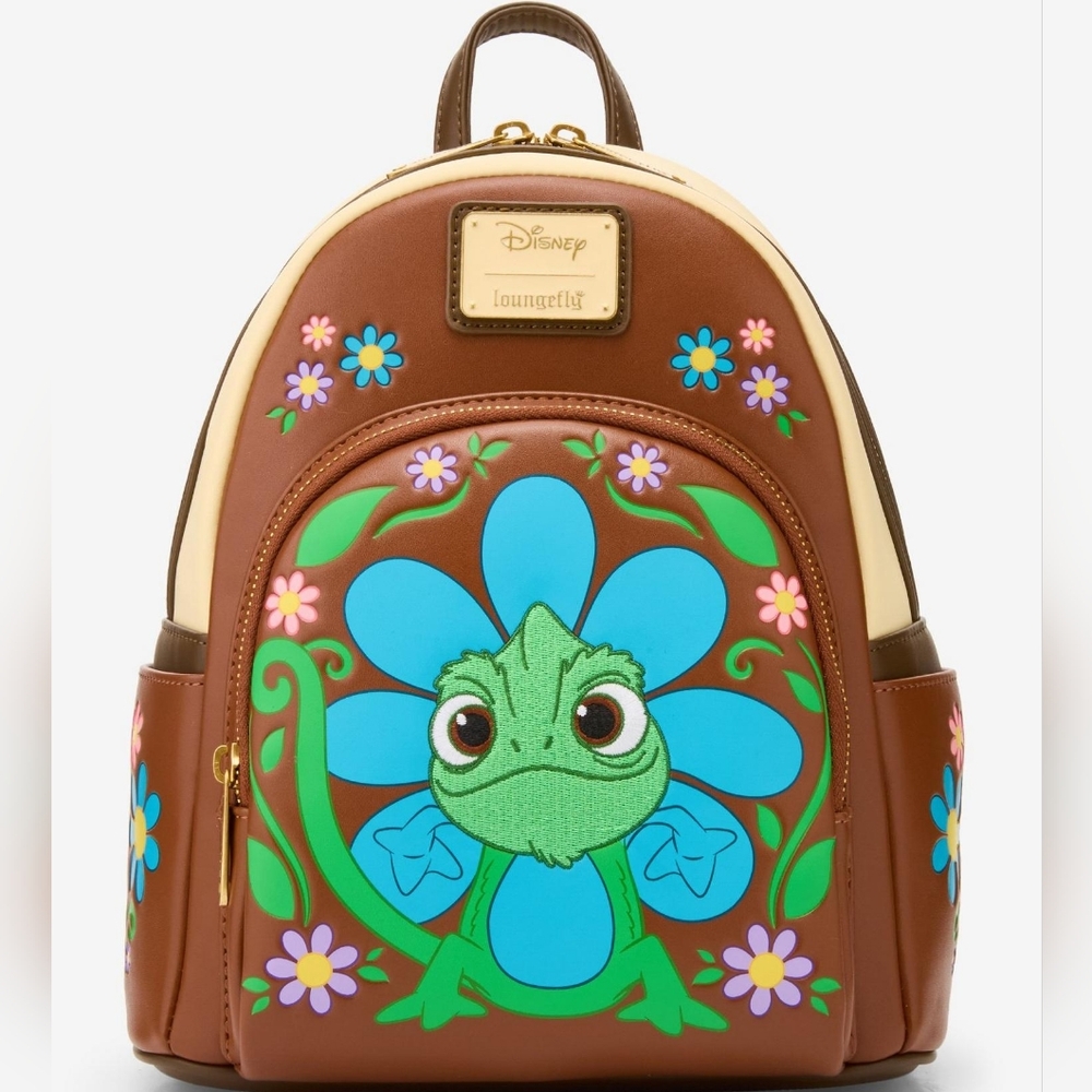 New! Loungefly Disney Tangled Pascal Flower Mini Backpack